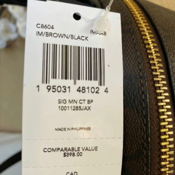 NWT Coach Mini Court Backpack In Signature Canvas c8604 - Picture 9 of 9